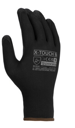 X-TOUCH black- povrstvené rukavice polyuretánom 