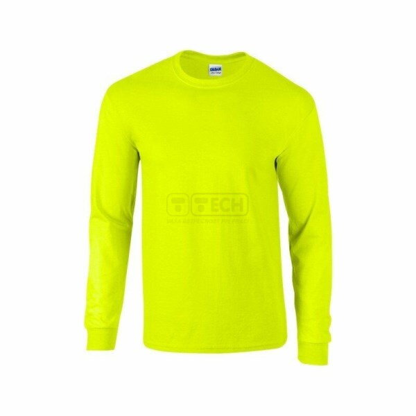 Fluoresnčné tričko GILDAN ULTRA 205 LS dlhý rukáv žlté