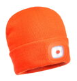 B029-Čiapka zimná s LED svetlom oranžová