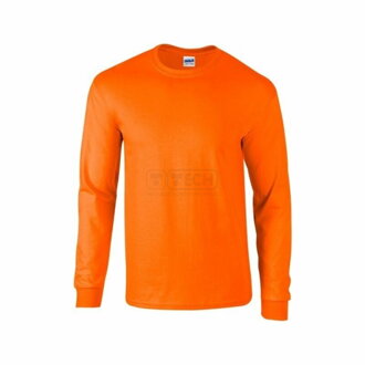 Fluoresnčné tričko GILDAN ULTRA 205 LS dlhý rukáv safety orange