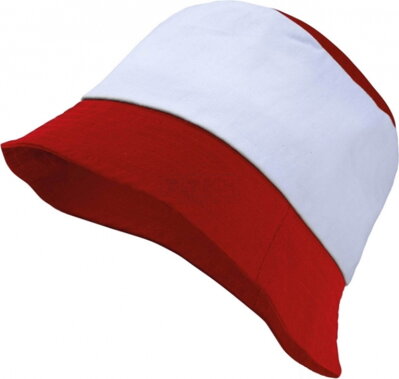 KP125 bavlnený klobúk-červeno/ biely