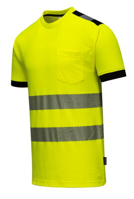T181-reflexné tričko s vreckom žlté