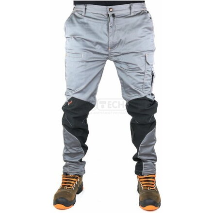 SLIM FIT EXTREME 8830 strečové pracovné nohavice sivé
