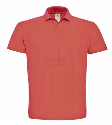 Klasická pánska polokošeľa B&C  Piqué coral