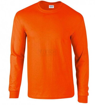 Fluoresnčné tričko GILDAN ULTRA 205 LS dlhý rukáv safety orange