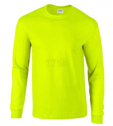 Fluoresnčné tričko GILDAN ULTRA 205 LS dlhý rukáv žlté