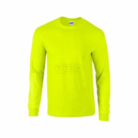 Fluoresnčné tričko GILDAN ULTRA 205 LS dlhý rukáv žlté
