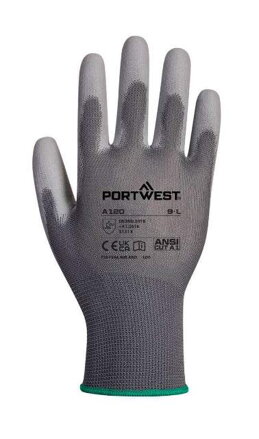 Rukavice A120 PU Palm – sivé, jemné a maximálne obratné