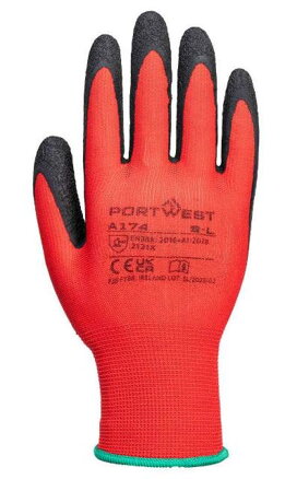 Rukavice A174 Flex Grip – latexové, červené/čierne