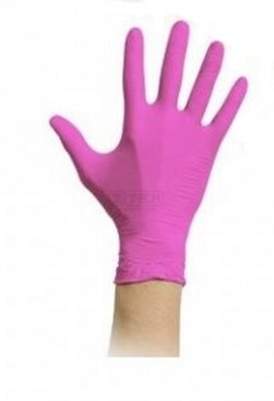 HYCARE -Jednorazové nitrilové  rukavice -ružové