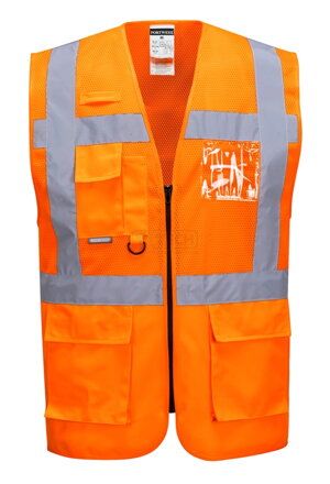 Reflexná vesta C496 Hi-Vis Madrid- oranžová