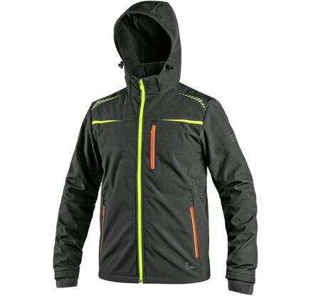 NORFOLK-pánska softshellová bunda čierno/žltá