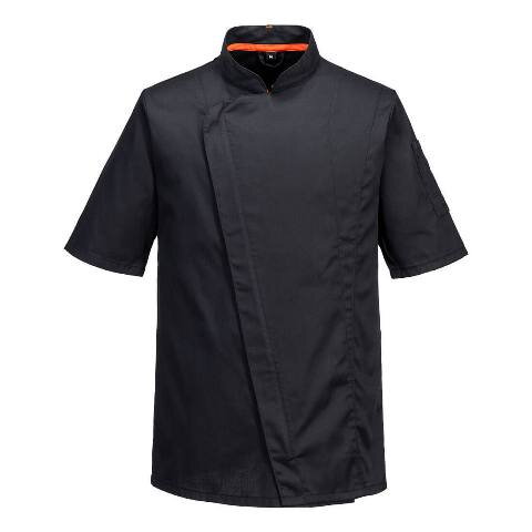Kuchársky rondon C739  Pro, krátky rukáv – čierny