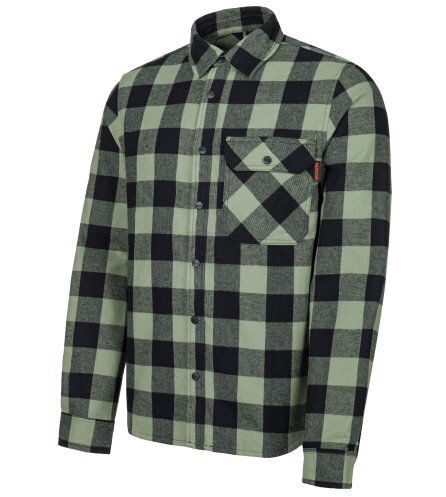 PIPPO Shirt – pánska flanelová košeľa, Khaki/čierna