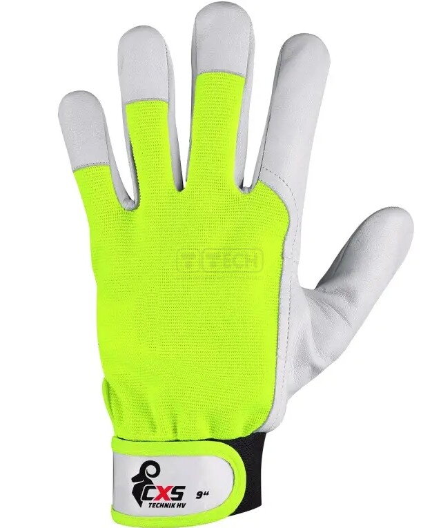 Rukavice CXS TECHNIK HV – kombinované, žlto-biele Rukavice CXS TECHNIK HV – kombinované, žlto-biele