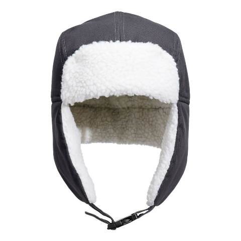 Traperská zimná ušianka HA33 so sherpa podšívkou – kovovo sivá